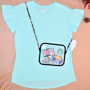 Wonder Nation Girls 3D Embellished Graphic T Shirt Purse